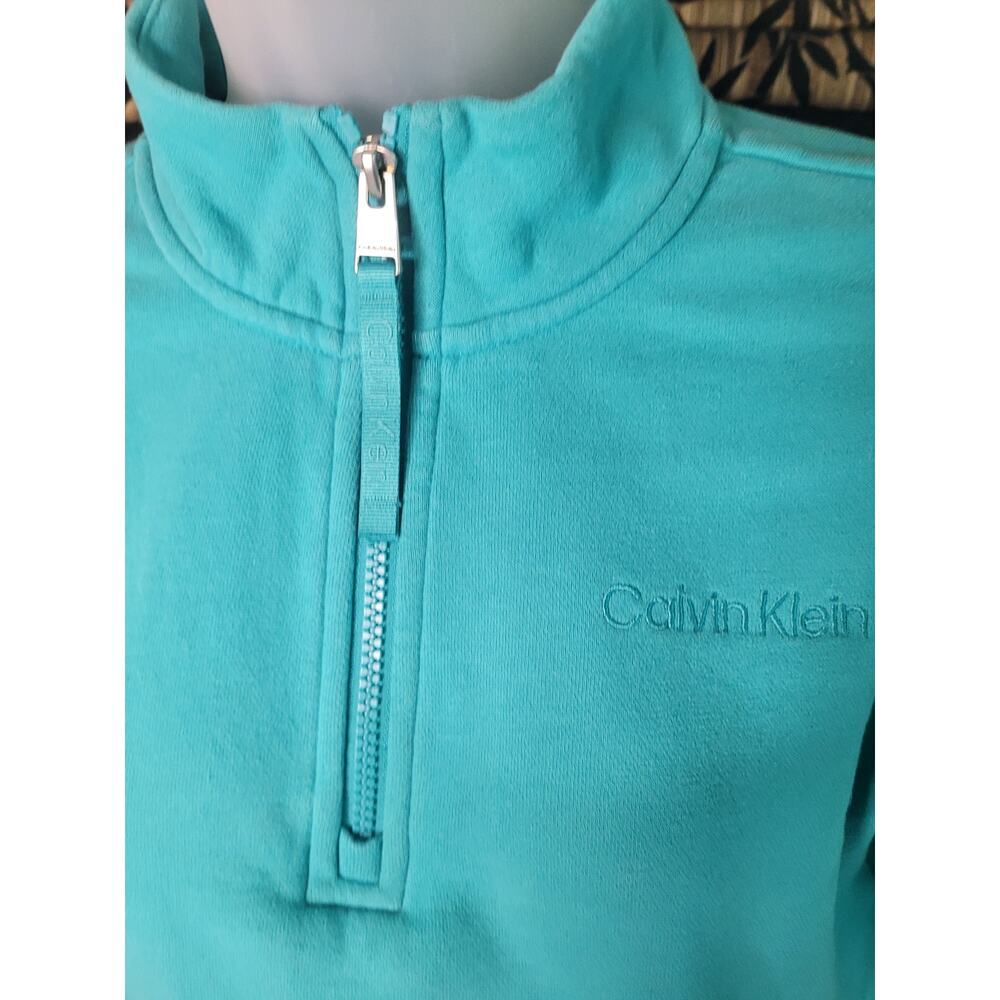 Calvin Klein Women Crop Blue Active Long Sleeve Sweatshirt Sz S - Picture 4 of 5